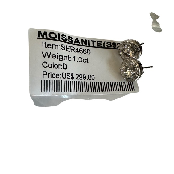 5mm 1.0 CT Moissanite Round Halo Earrrings NWT - Picture 2 of 6